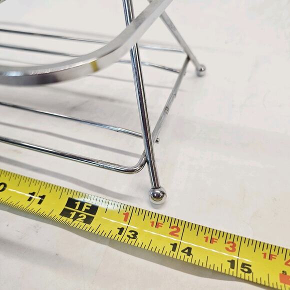 Mid Century Dorothy Thorpe 8 Slot Silver Floral Embossed Metal Glass Caddy - Picture 5 of 10